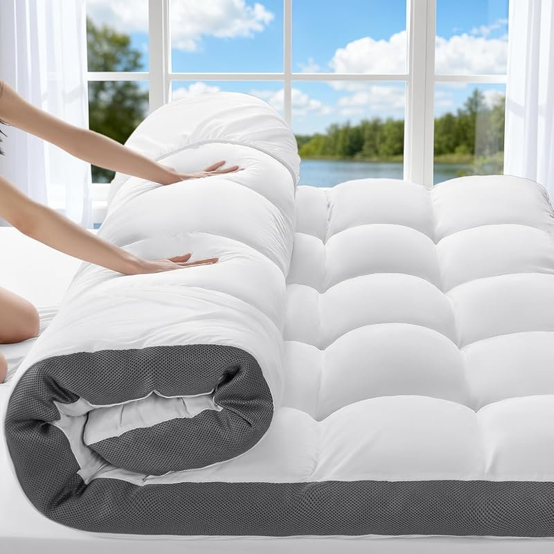4 Inch Cooling Memory Foam Mattress Topper with Extra Thick Pillow Top