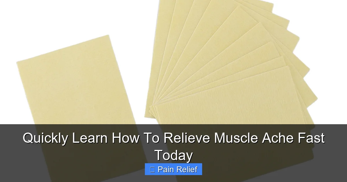 Quickly Learn How To Relieve Muscle Ache Fast Today