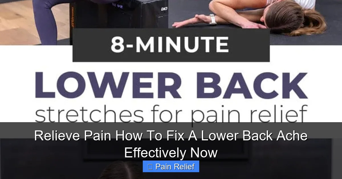 Relieve Pain How To Fix A Lower Back Ache Effectively Now