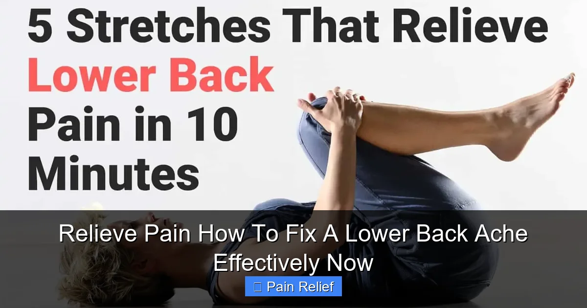 Relieve Pain How To Fix A Lower Back Ache Effectively Now