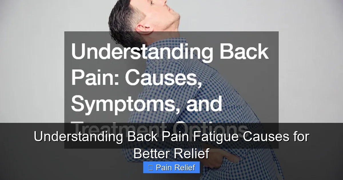 Understanding Back Pain Fatigue Causes for Better Relief