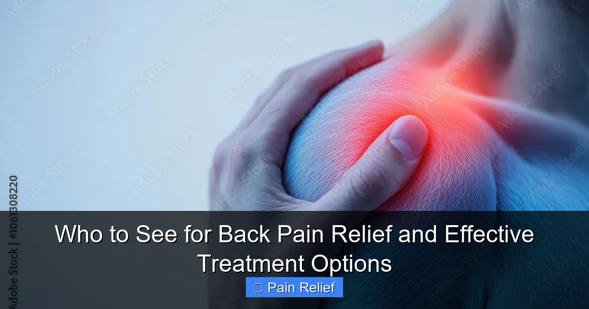 Who to See for Back Pain Relief and Effective Treatment Options