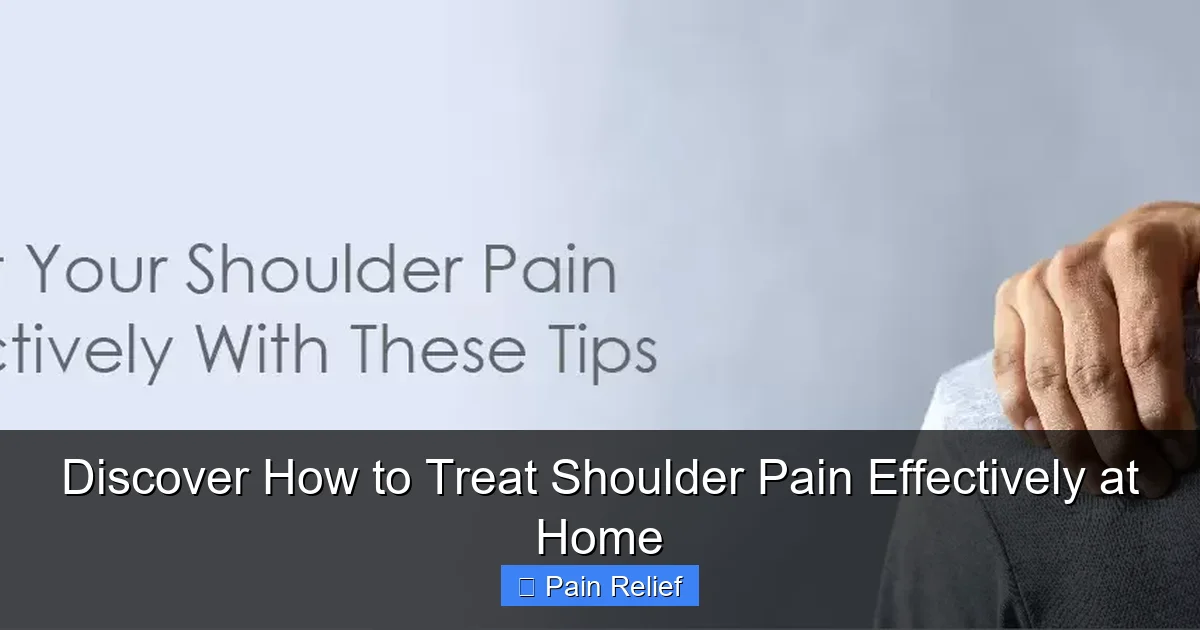 Discover How to Treat Shoulder Pain Effectively at Home