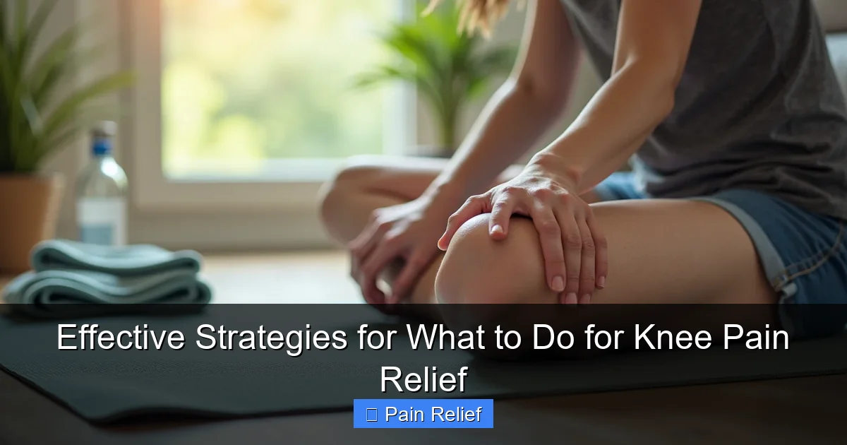 Effective Strategies for What to Do for Knee Pain Relief