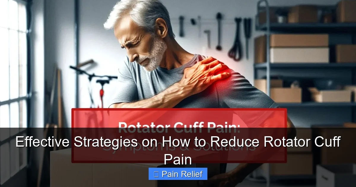 Effective Strategies on How to Reduce Rotator Cuff Pain