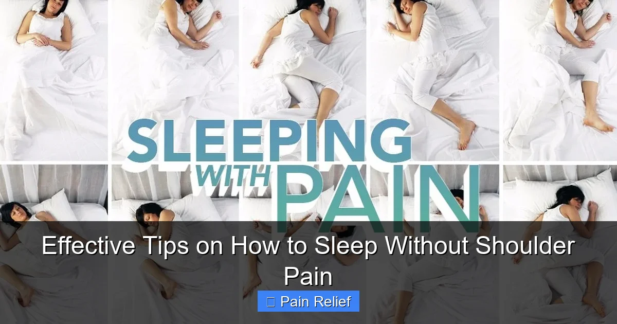 Effective Tips on How to Sleep Without Shoulder Pain