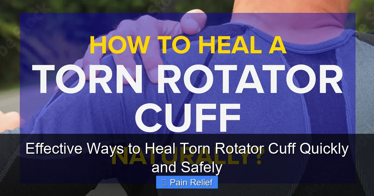 Effective Ways to Heal Torn Rotator Cuff Quickly and Safely
