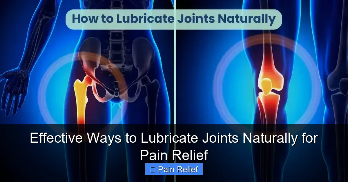 Effective Ways to Lubricate Joints Naturally for Pain Relief