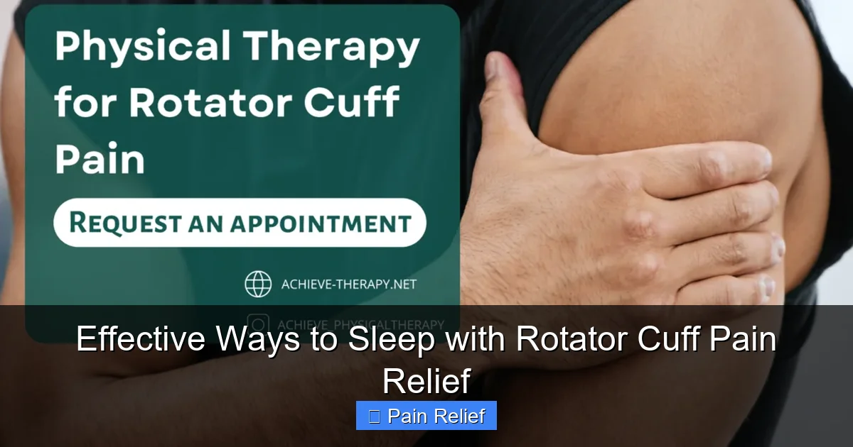 Effective Ways to Sleep with Rotator Cuff Pain Relief