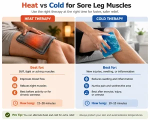 heating pad and cold pack comparison for sore leg muscles