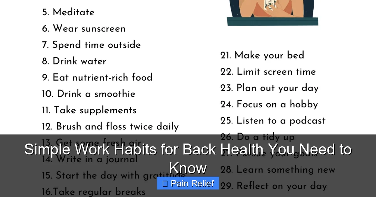 Simple Work Habits for Back Health You Need to Know