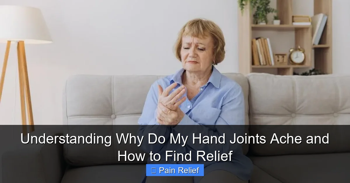 Understanding Why Do My Hand Joints Ache and How to Find Relief