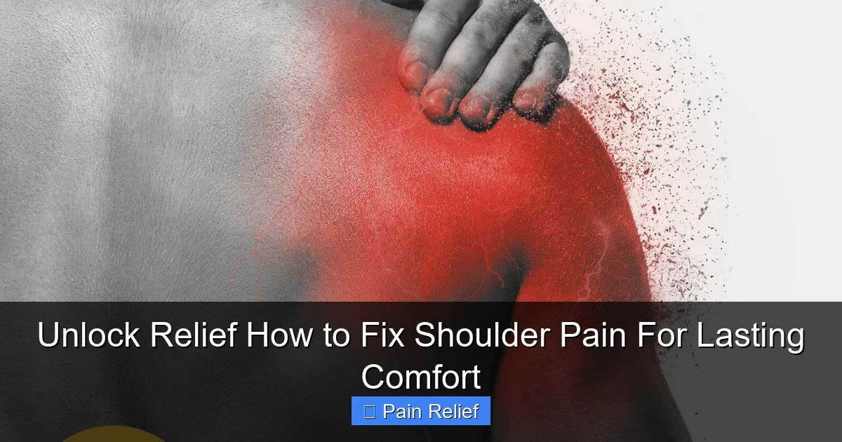 Unlock Relief How to Fix Shoulder Pain For Lasting Comfort