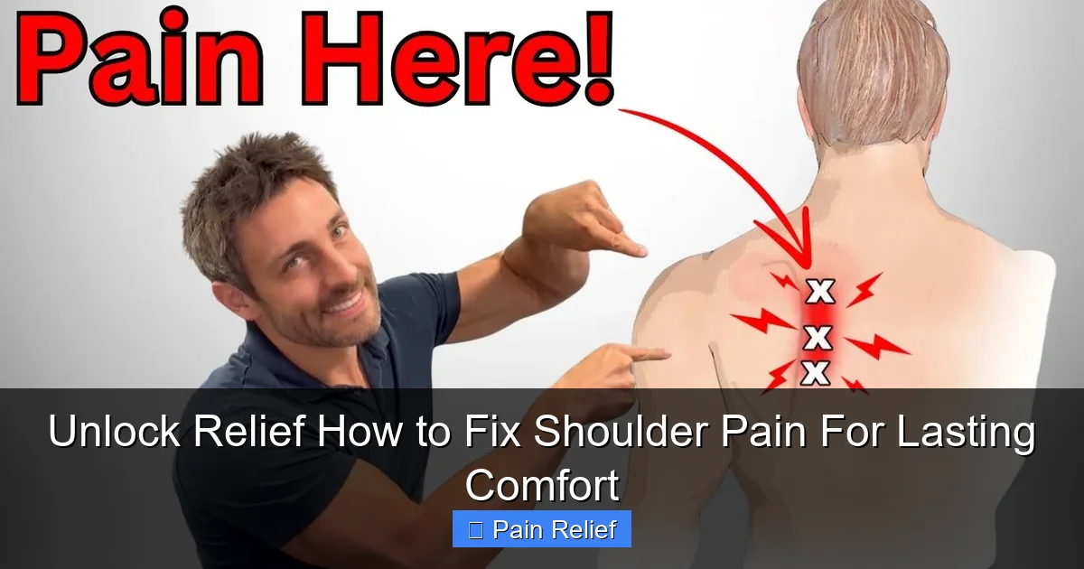Unlock Relief How to Fix Shoulder Pain For Lasting Comfort