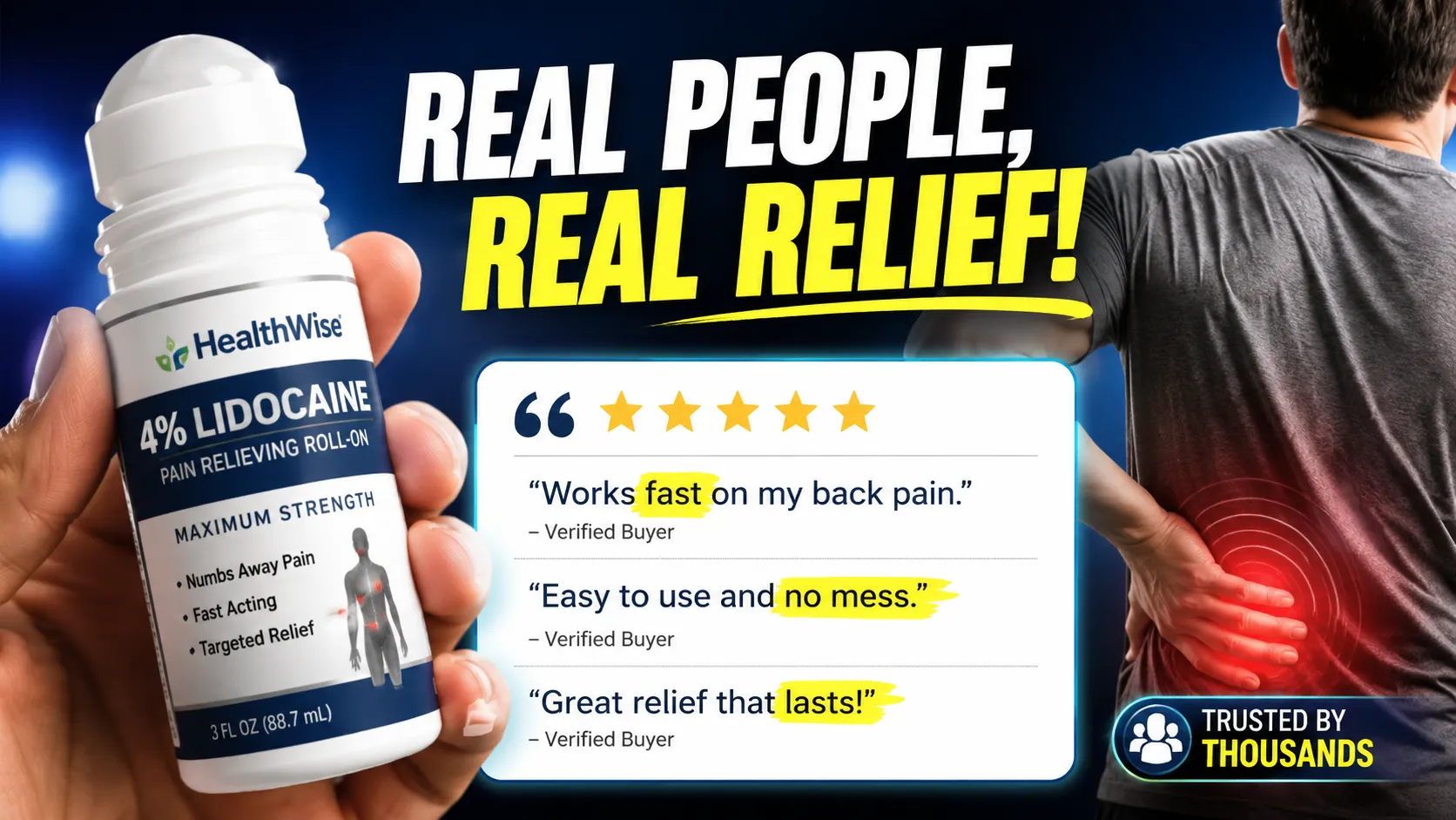 What Customers Are Saying About HealthWise 4% Lidocaine Roll