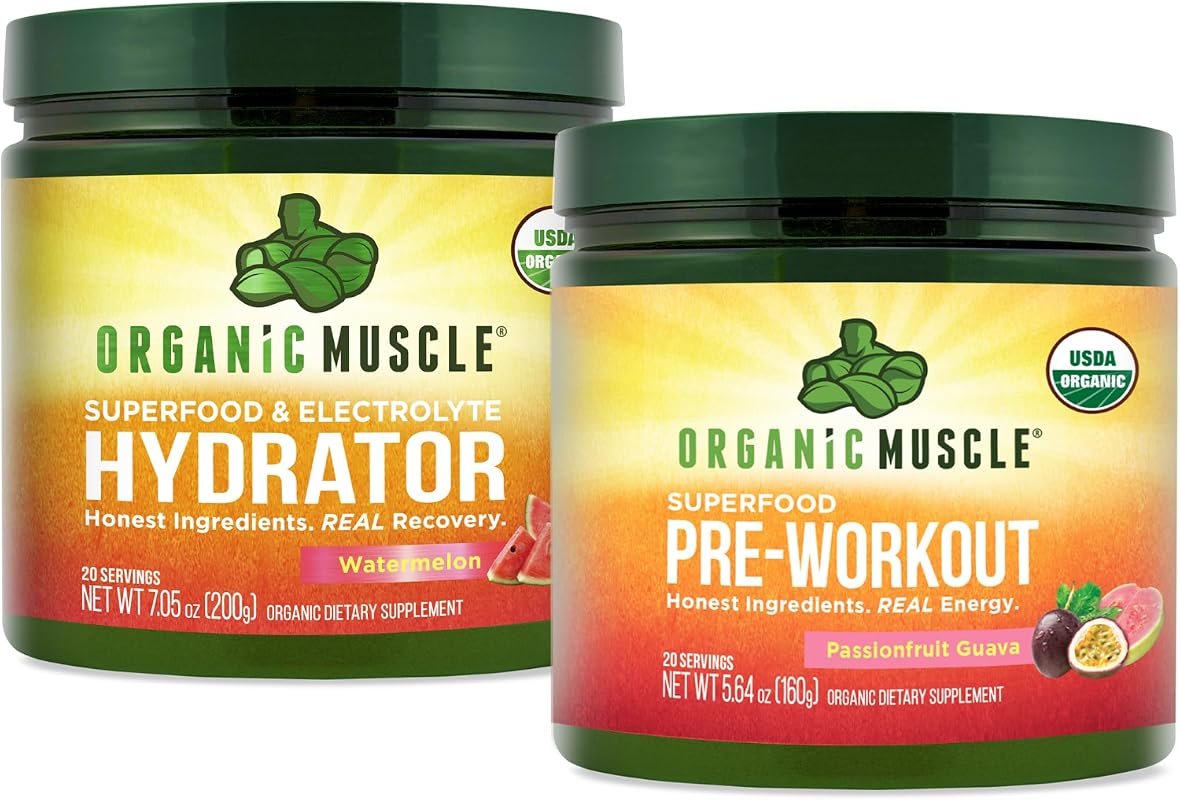 Organic Muscle USDA Certified Organic Pre-Workout and Hydration Replen