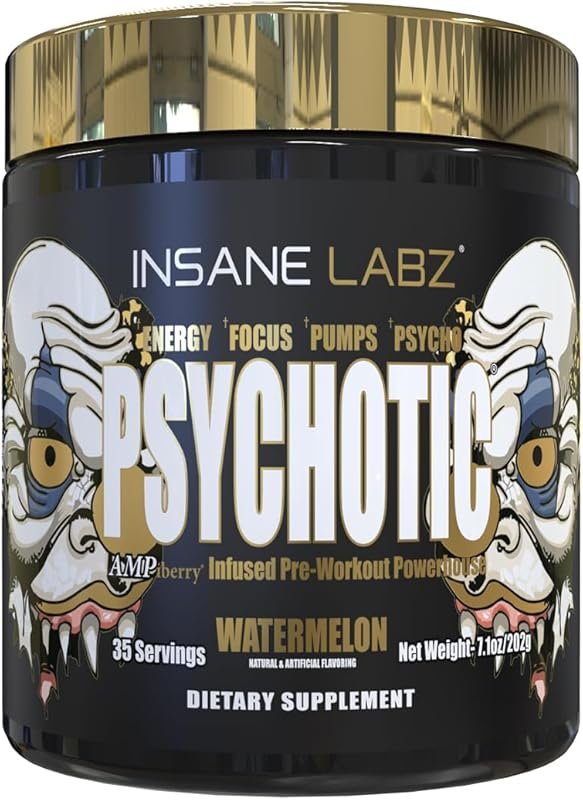 Insane Labz Psychotic Gold High Stimulant Pre-Workout Powder for Extre