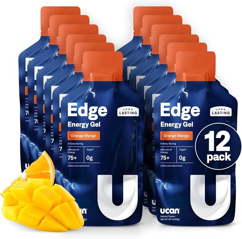 UCAN Edge Orange Mango Energy Gel Shots: Sugar-Free, Keto Friendly Veg