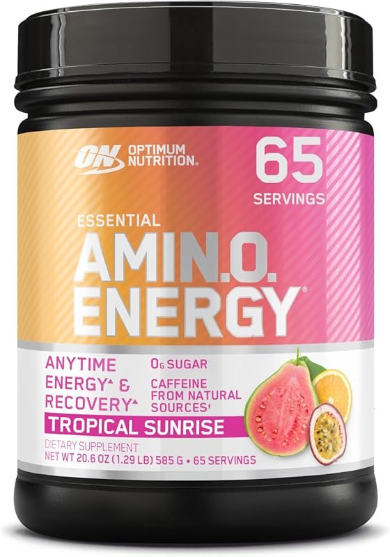 Optimum Nutrition Amino Energy Pre Workout Powder, Tropical Sunrise, 6
