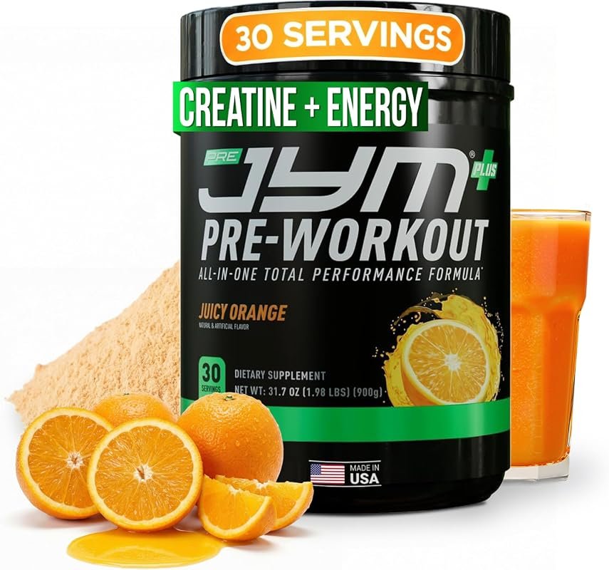 Pre JYM Plus Pre-Workout Drink Mix with Creatine, Caffeine, and Beta-A
