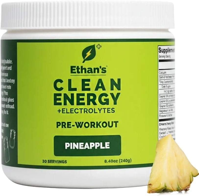 Ethan's Feel Good Vegan Pre-Workout and Hydration Drink Mix, Pineapple