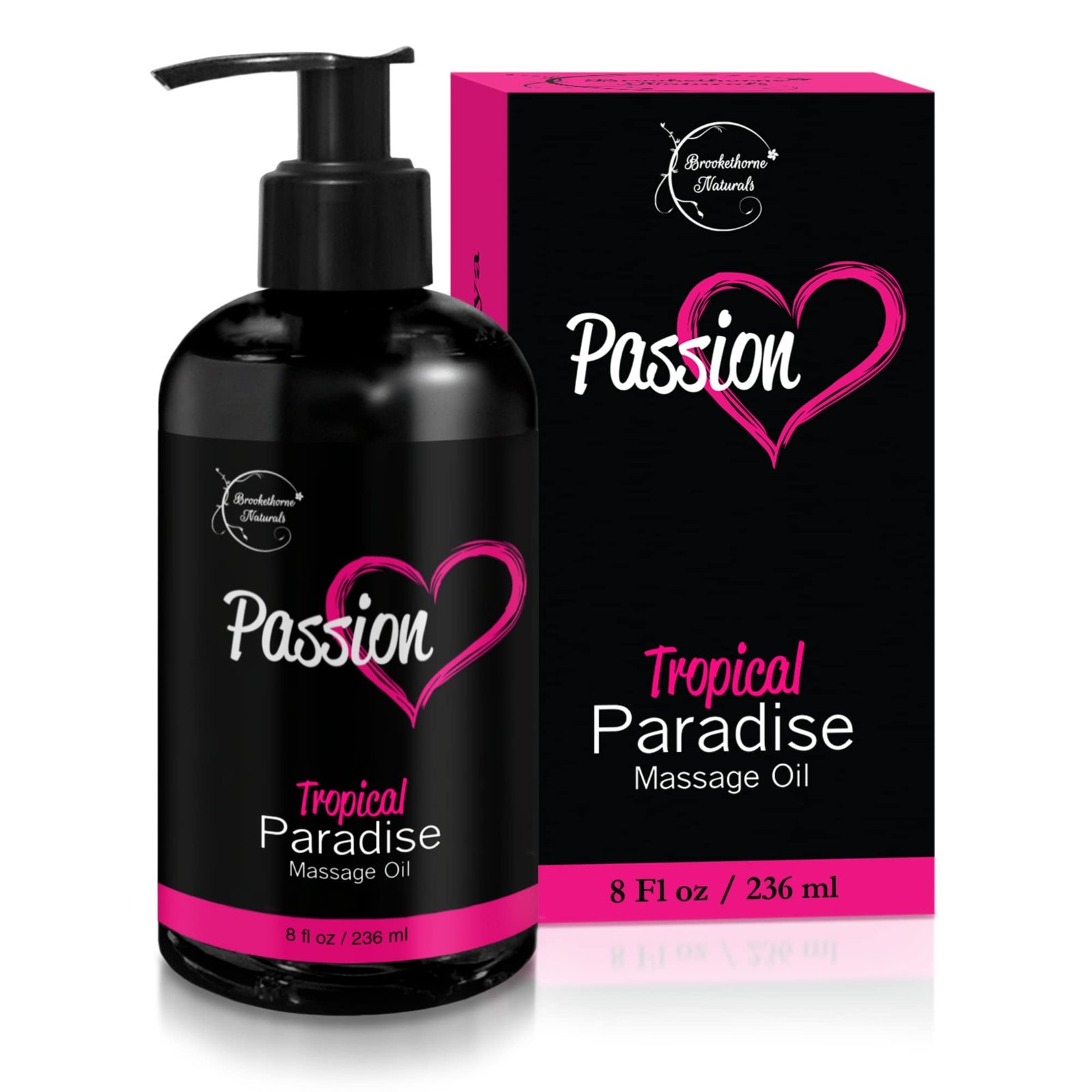 Passion Sensual Massage Oil for Date Night by Brookethorne Naturals | 8oz