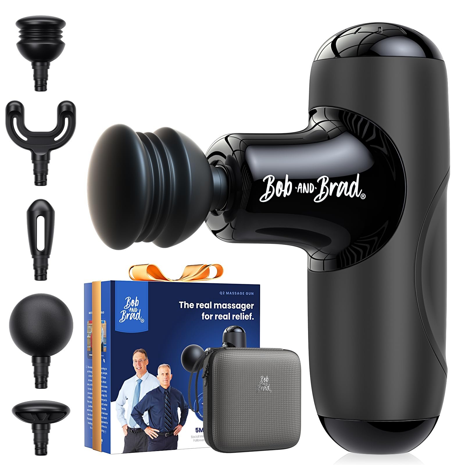 BOB AND BRAD Q2 Mini Massage Gun, Pocket-Sized Deep Tissue Massager Gun, Portabl