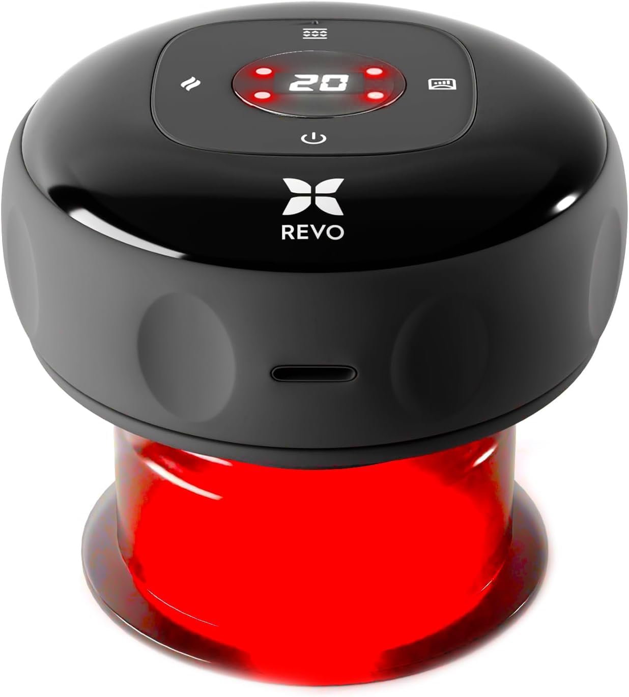 REVO The Original 4-in-1 Smart Cupping Massager with LED Light, Heat, Dynamic Su