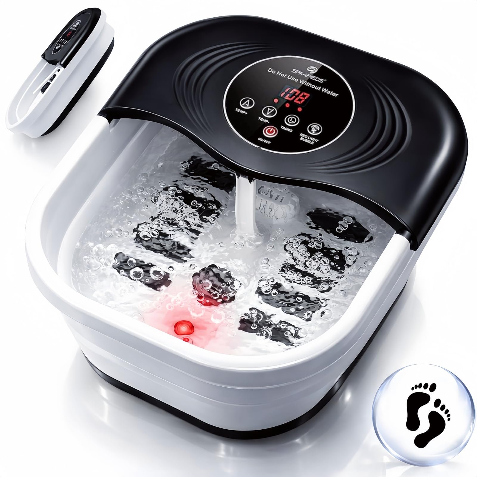SPA4PIEDS Collapsible Heated Foot Spa Bath with Bubble, Foot Soaking Tub Featuri