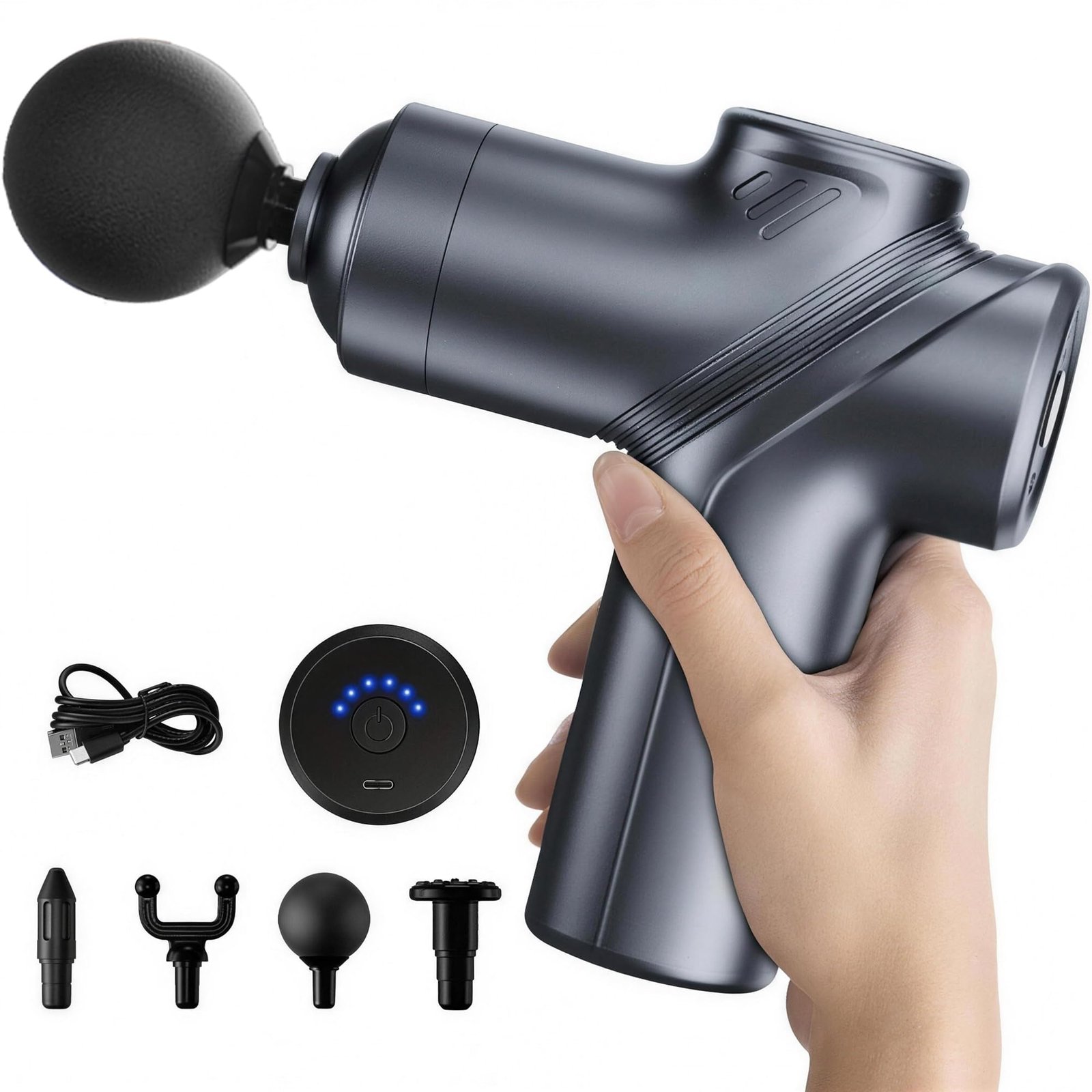 LEERCON Massage Gun Deep Tissue Mini Muscle Massager for Pain Relief, Blue
