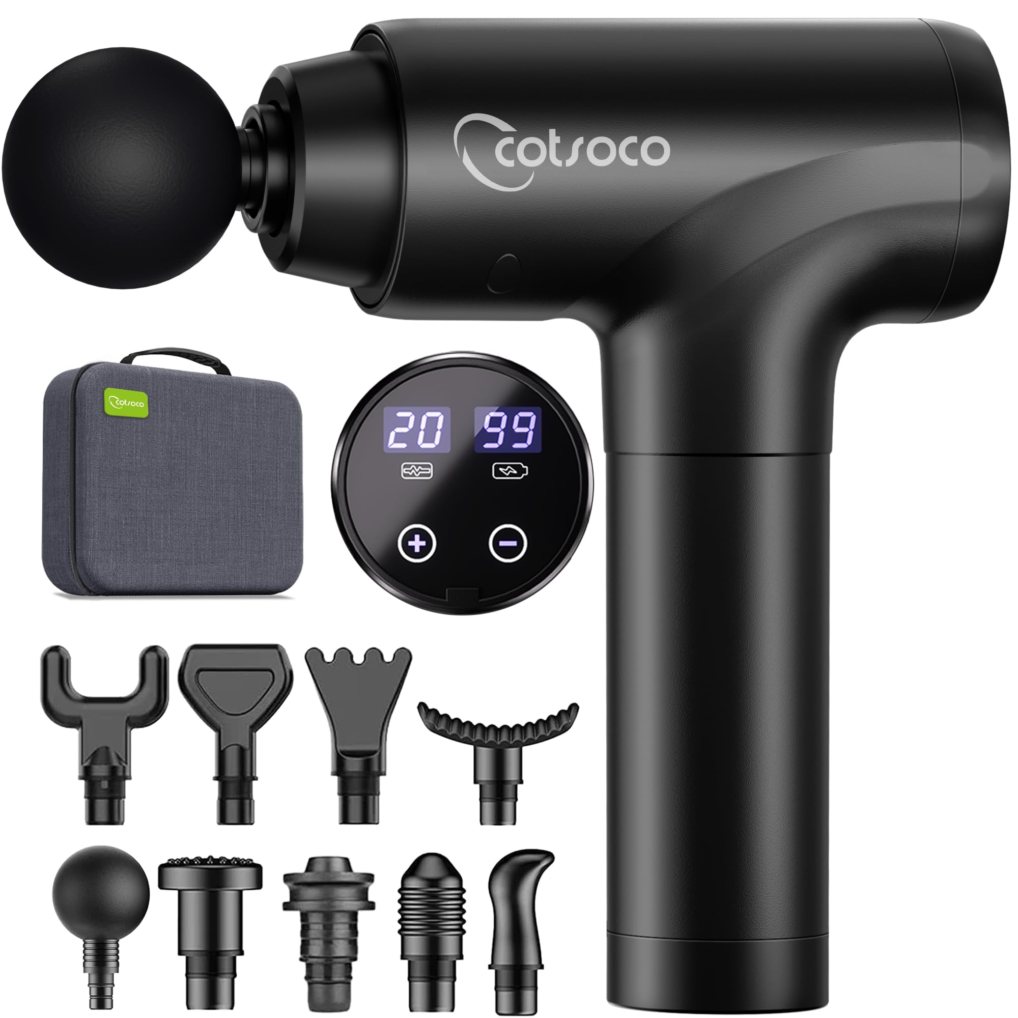 cotsoco Deep Tissue Massage Gun, Handheld Muscle Massager, Gifts for Men
