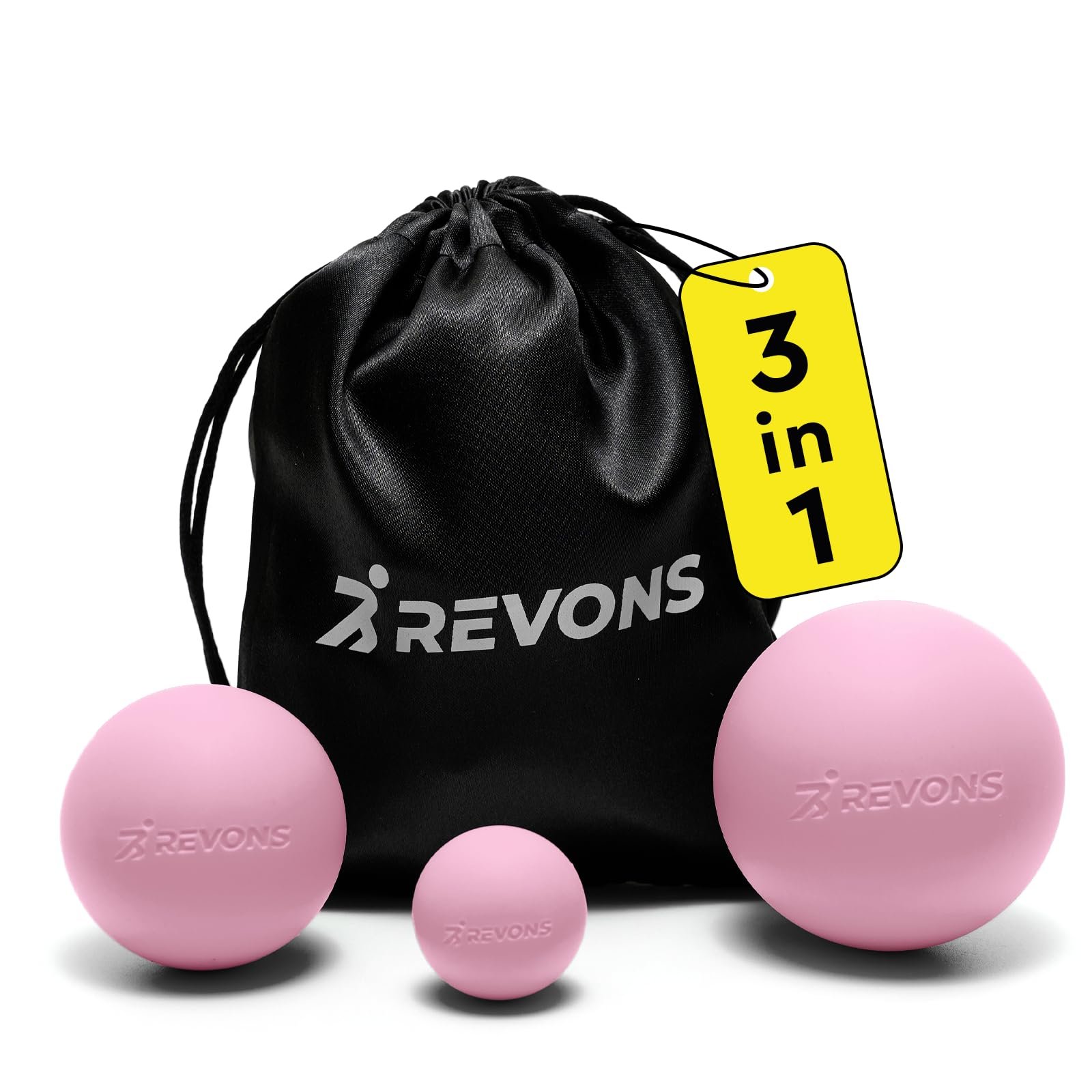 3 in 1 Massage Ball Set – 2.5", 1.9" & 1.2" Firm Silicone Balls for Myofascial R