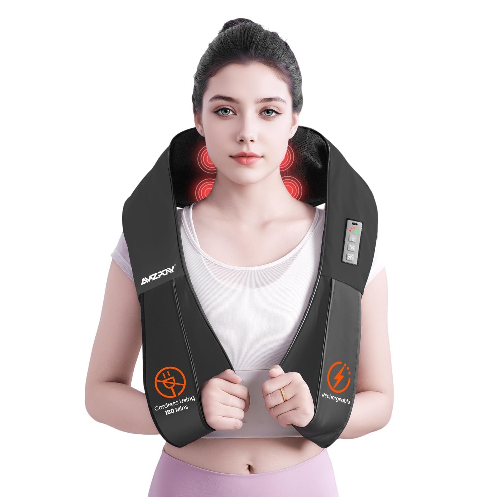 AMZPONY® Cordless Neck Massager for Pain Relief Deep Tissue