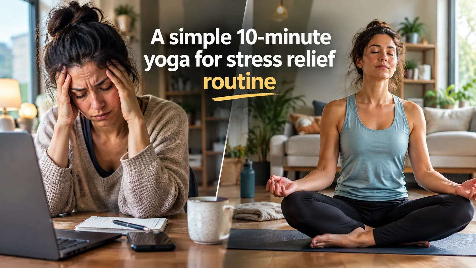 A simple 10-minute yoga for stress relief routine